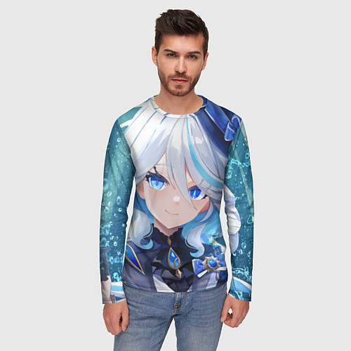 Мужской лонгслив Genshin Impact Furina Smile / 3D-принт – фото 3