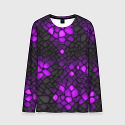 Мужской лонгслив Фиолетовый трескающийся камень