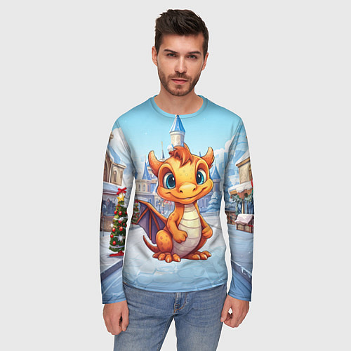 Мужской лонгслив Маленький элемент зимнего чуда / 3D-принт – фото 3