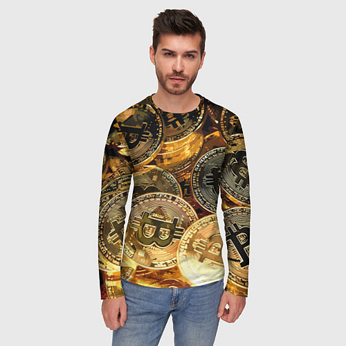 Мужской лонгслив Золото цифровой эры / 3D-принт – фото 3