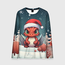Лонгслив мужской Символ нового 2024 года маленький дракон, цвет: 3D-принт