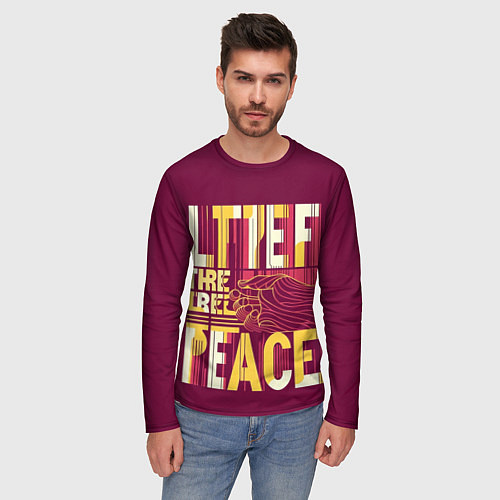 Мужской лонгслив За мир / 3D-принт – фото 3