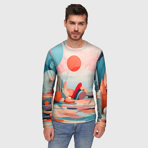 Мужской лонгслив Геометрия природы / 3D-принт – фото 3
