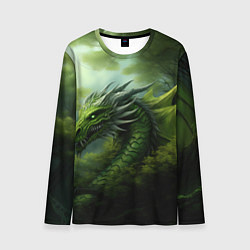 Лонгслив мужской Зеленый фэнтази дракон 2024, цвет: 3D-принт