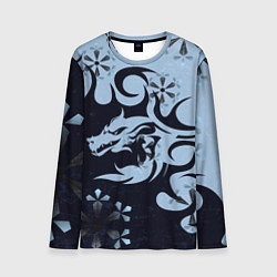 Мужской лонгслив Дракон со снежинками