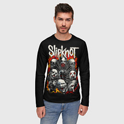 Лонгслив мужской Slipknot метал-группа, цвет: 3D-принт — фото 2