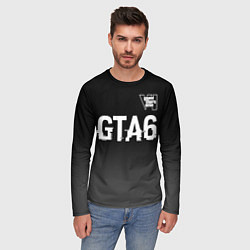 Лонгслив мужской GTA6 glitch на темном фоне посередине, цвет: 3D-принт — фото 2