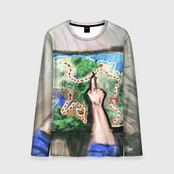 Лонгслив мужской Карта сокровищ, цвет: 3D-принт