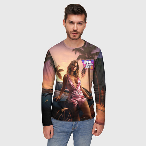 Мужской лонгслив GTA 6 girl / 3D-принт – фото 3