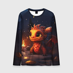 Лонгслив мужской Сияющий ледяной дракон, цвет: 3D-принт