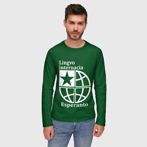 Мужской лонгслив Эсперанто-международный язык / 3D-принт – фото 3