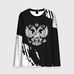 Лонгслив мужской Герб великой страны Россия краски, цвет: 3D-принт
