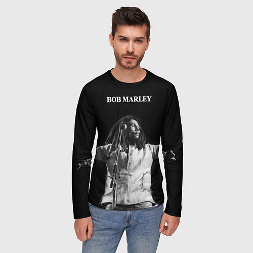 Мужской лонгслив Боб Марли музыкант / 3D-принт – фото 3