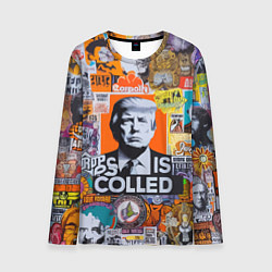 Лонгслив мужской Donald Trump - american сollage, цвет: 3D-принт