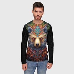 Лонгслив мужской Медведь фентези, цвет: 3D-принт — фото 2