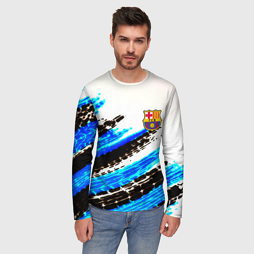 Мужской лонгслив Barcelona fc club / 3D-принт – фото 3