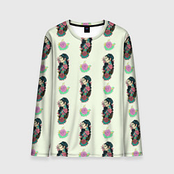 Лонгслив мужской Девушка и цветок, цвет: 3D-принт