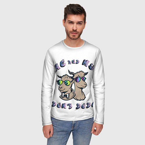 Мужской лонгслив Я и мой друг / 3D-принт – фото 3