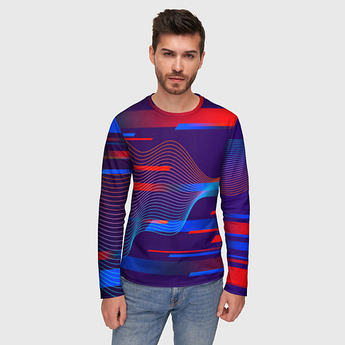 Мужской лонгслив Abstraction colored / 3D-принт – фото 3