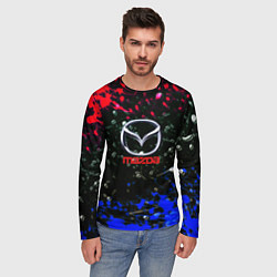 Лонгслив мужской Mazda краски абстракция спорт, цвет: 3D-принт — фото 2
