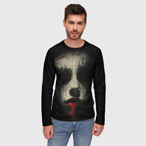 Мужской лонгслив Женский портрет во тьме / 3D-принт – фото 3