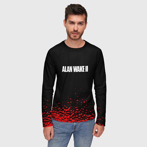 Мужской лонгслив Alan wake писатель гейм краски / 3D-принт – фото 3