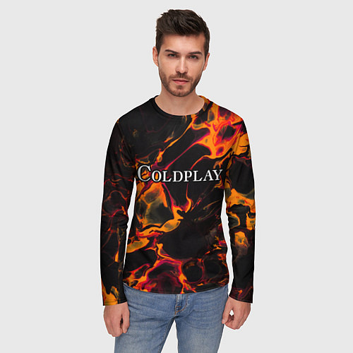 Мужской лонгслив Coldplay red lava / 3D-принт – фото 3