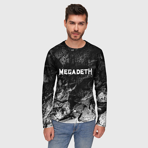 Мужской лонгслив Megadeth black graphite / 3D-принт – фото 3