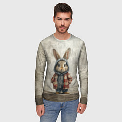 Лонгслив мужской Кролик в пальто, цвет: 3D-принт — фото 2