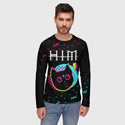 Лонгслив мужской HIM - rock star cat, цвет: 3D-принт — фото 2