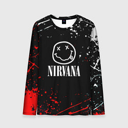 Лонгслив мужской Nirvana брызги красок, цвет: 3D-принт