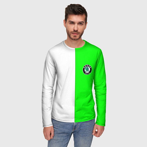 Мужской лонгслив Skoda спорт / 3D-принт – фото 3