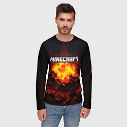 Лонгслив мужской Minecraft огненные кубики, цвет: 3D-принт — фото 2