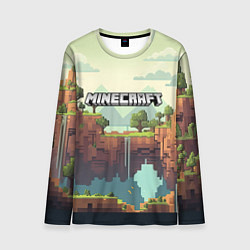 Лонгслив мужской Minecraft logo квадратный мир, цвет: 3D-принт