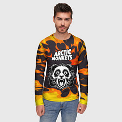 Лонгслив мужской Arctic Monkeys рок панда и огонь, цвет: 3D-принт — фото 2