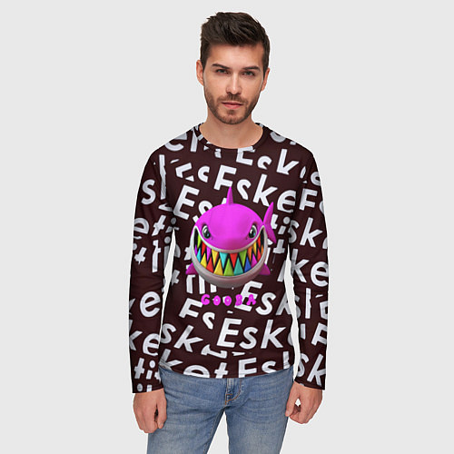 Мужской лонгслив Esskeetit logo pattern / 3D-принт – фото 3