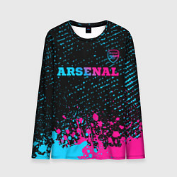 Лонгслив мужской Arsenal - neon gradient посередине, цвет: 3D-принт