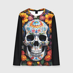 Лонгслив мужской Bright colors and a skull, цвет: 3D-принт