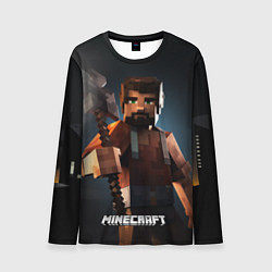 Лонгслив мужской Minecraft персонаж с бородой ночью, цвет: 3D-принт
