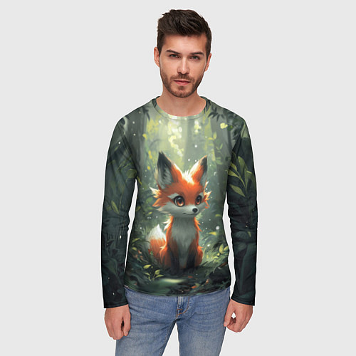 Мужской лонгслив Лисёнок в солнечных лучах / 3D-принт – фото 3