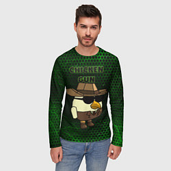 Лонгслив мужской Chicken gun green, цвет: 3D-принт — фото 2