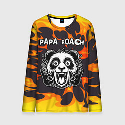 Лонгслив мужской Papa Roach рок панда и огонь, цвет: 3D-принт