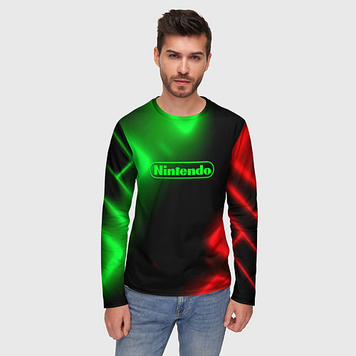 Мужской лонгслив Nintendo игровой мир / 3D-принт – фото 3