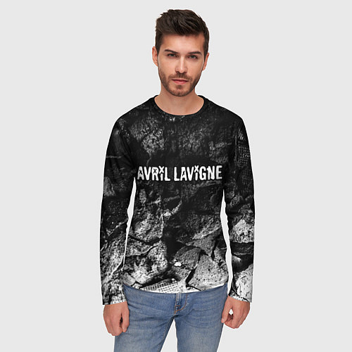 Мужской лонгслив Avril Lavigne black graphite / 3D-принт – фото 3