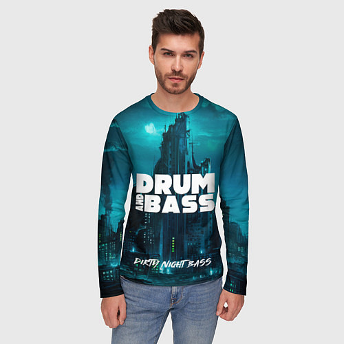 Мужской лонгслив Dnb night / 3D-принт – фото 3