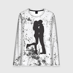 Лонгслив мужской Силуэт парня с девушкой в обнимку, цвет: 3D-принт