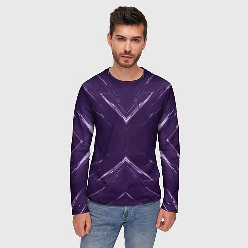 Мужской лонгслив Космические треугольники икс / 3D-принт – фото 3