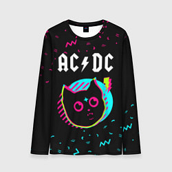 Лонгслив мужской AC DC - rock star cat, цвет: 3D-принт