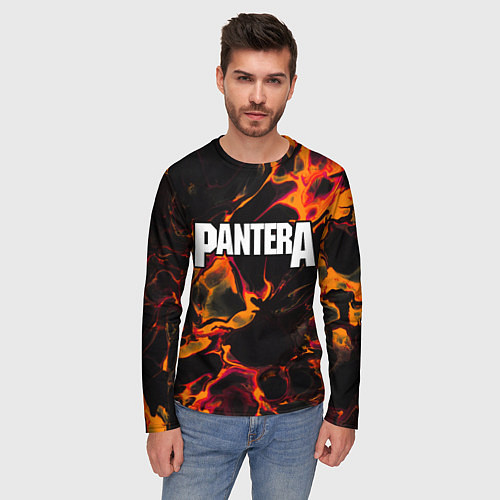 Мужской лонгслив Pantera red lava / 3D-принт – фото 3