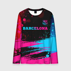 Лонгслив мужской Barcelona - neon gradient посередине, цвет: 3D-принт
